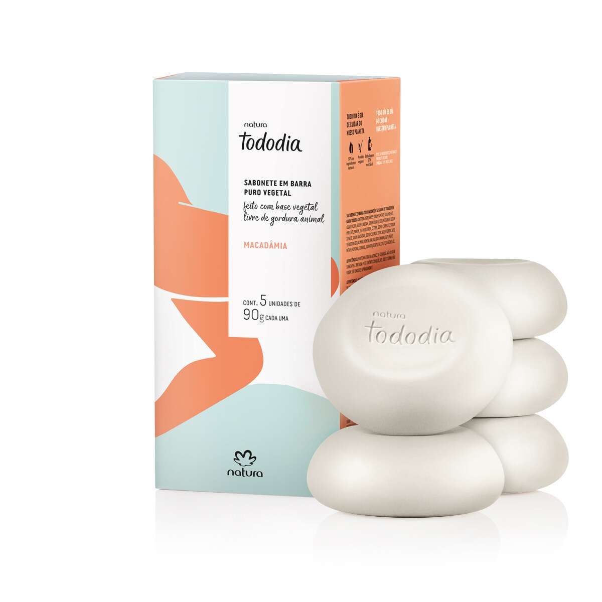 Jabón en barra Tododia Macadamia 5 x 90 g