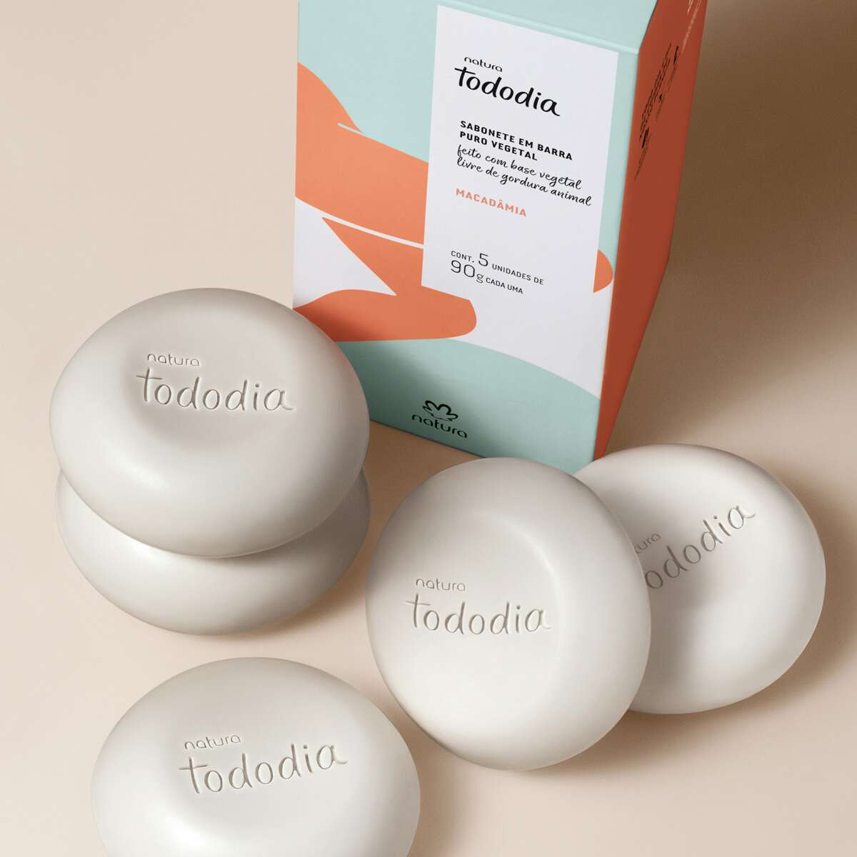 Jabón en barra Tododia Macadamia 5 x 90 g