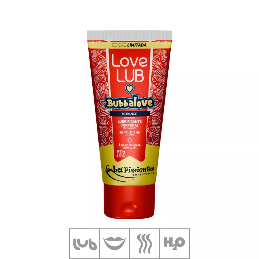 Lubrificante Beijável Love Lub Bubbalove 60g (ST903) - Morango