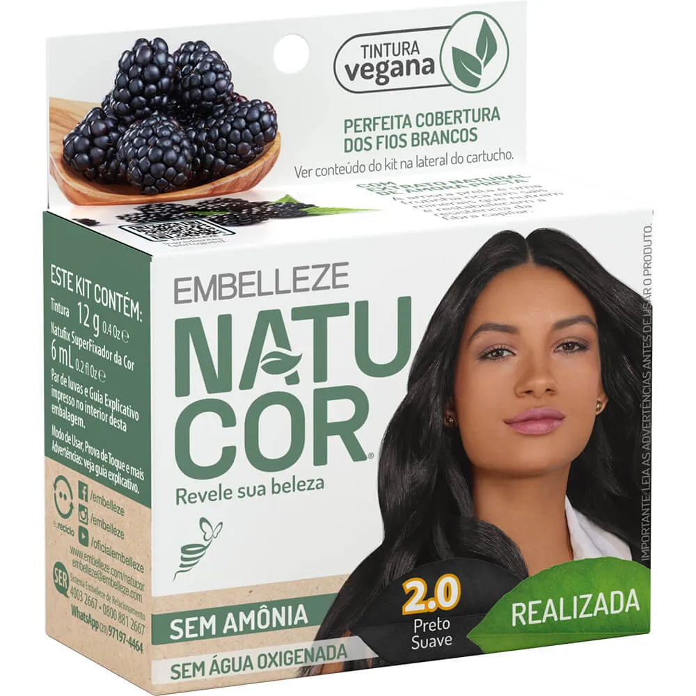 Embelleze Natucor Tinta de Cabelo 2.0 Preto Suave