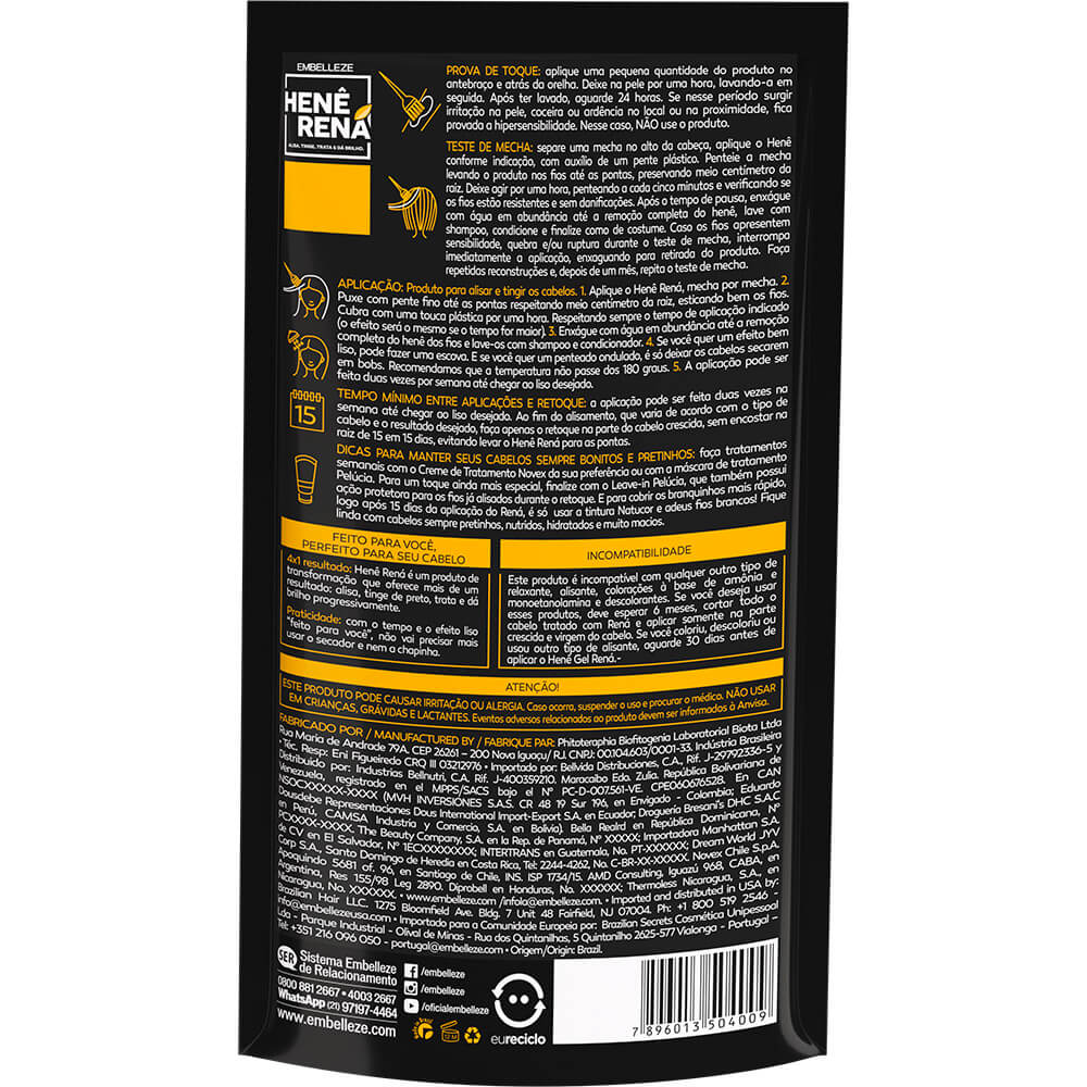 Embelleze Rená Henê Preto Natural 180g