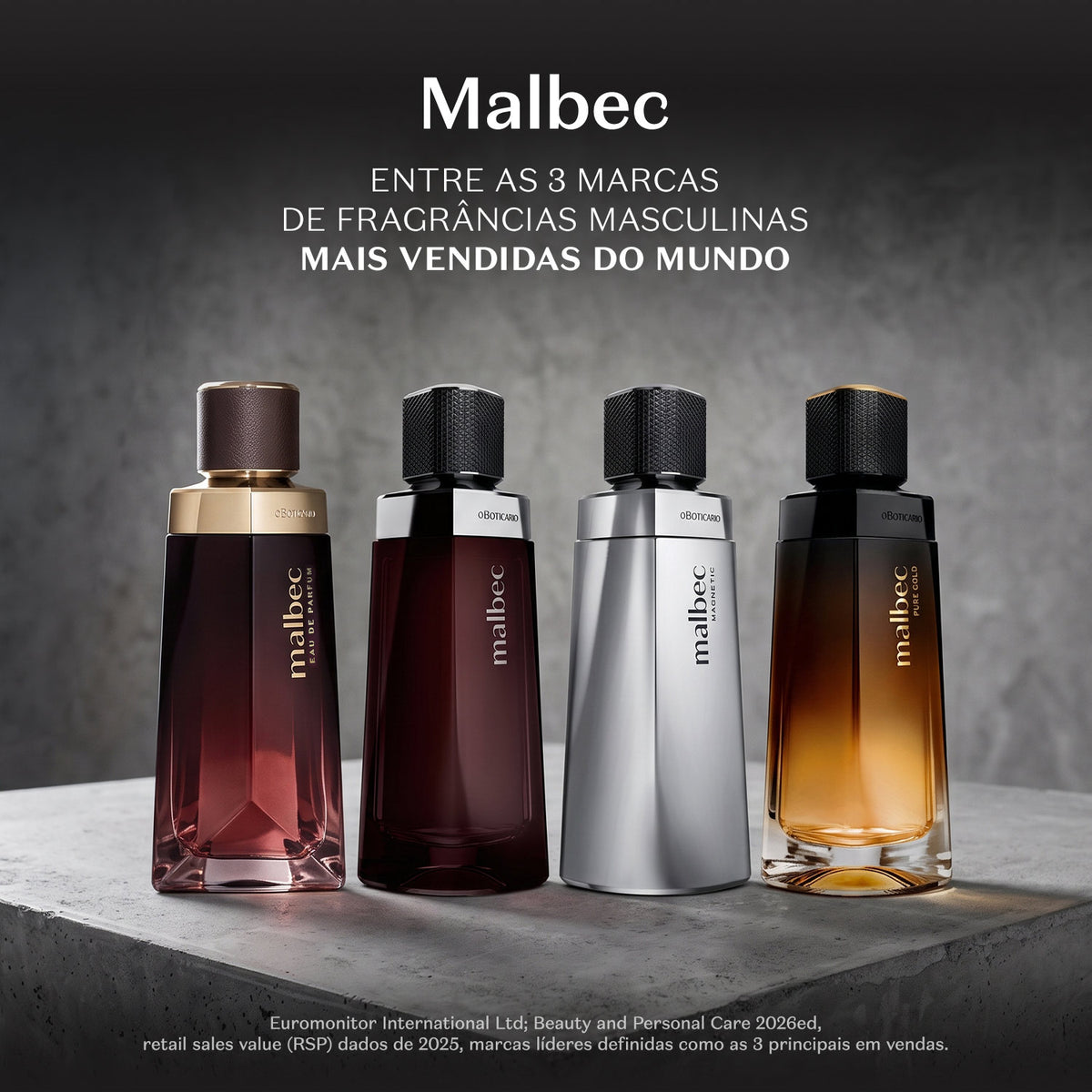 O Boticário Malbec Gold Men's Cologne Body Spray 100ml — Desodorante Colônia