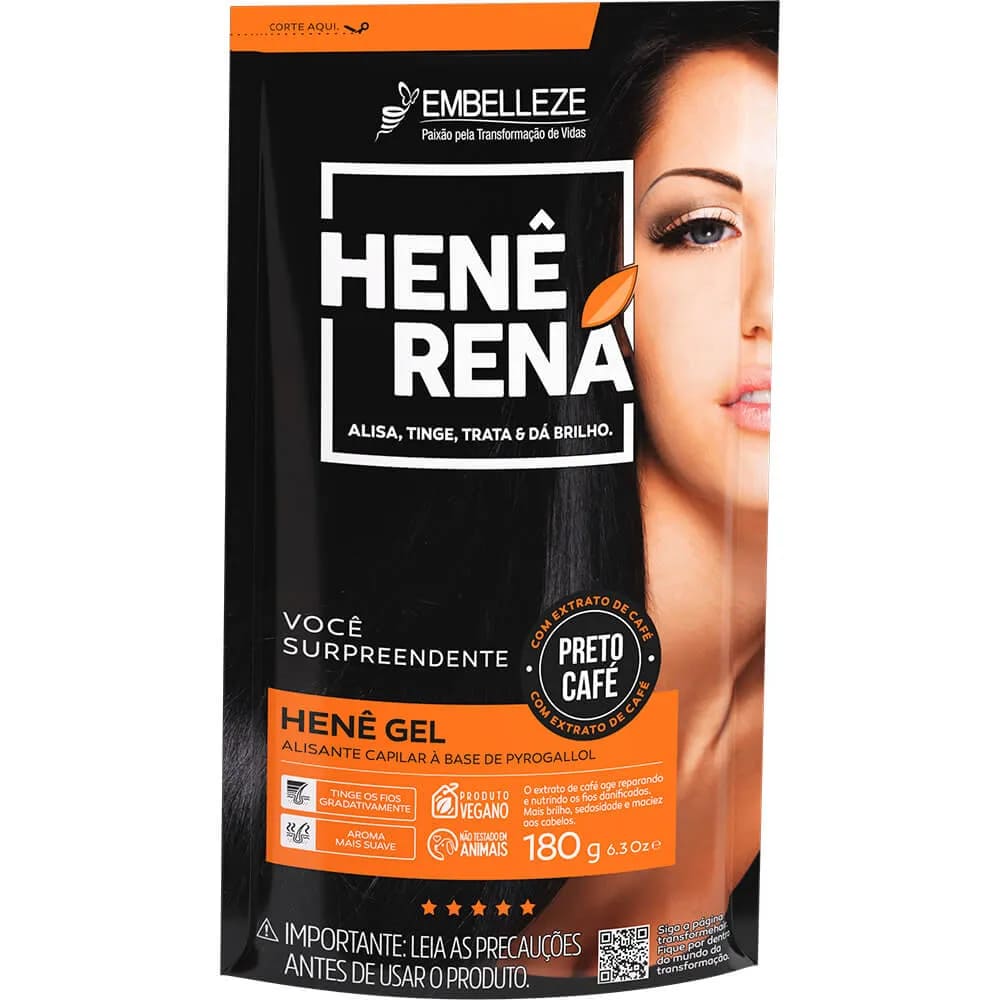 Embelleze Rená Henê Gel Preto Café 180g