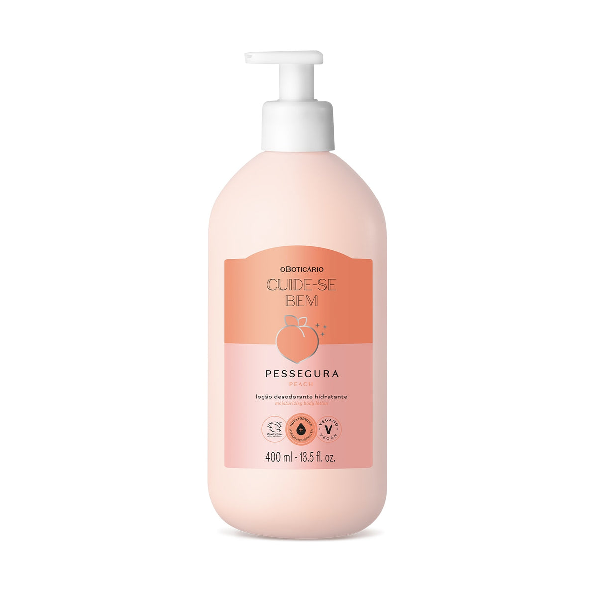 O Boticário Cuide-se Bem Pessegura Loção Hidratante Corporal 400ml - frente