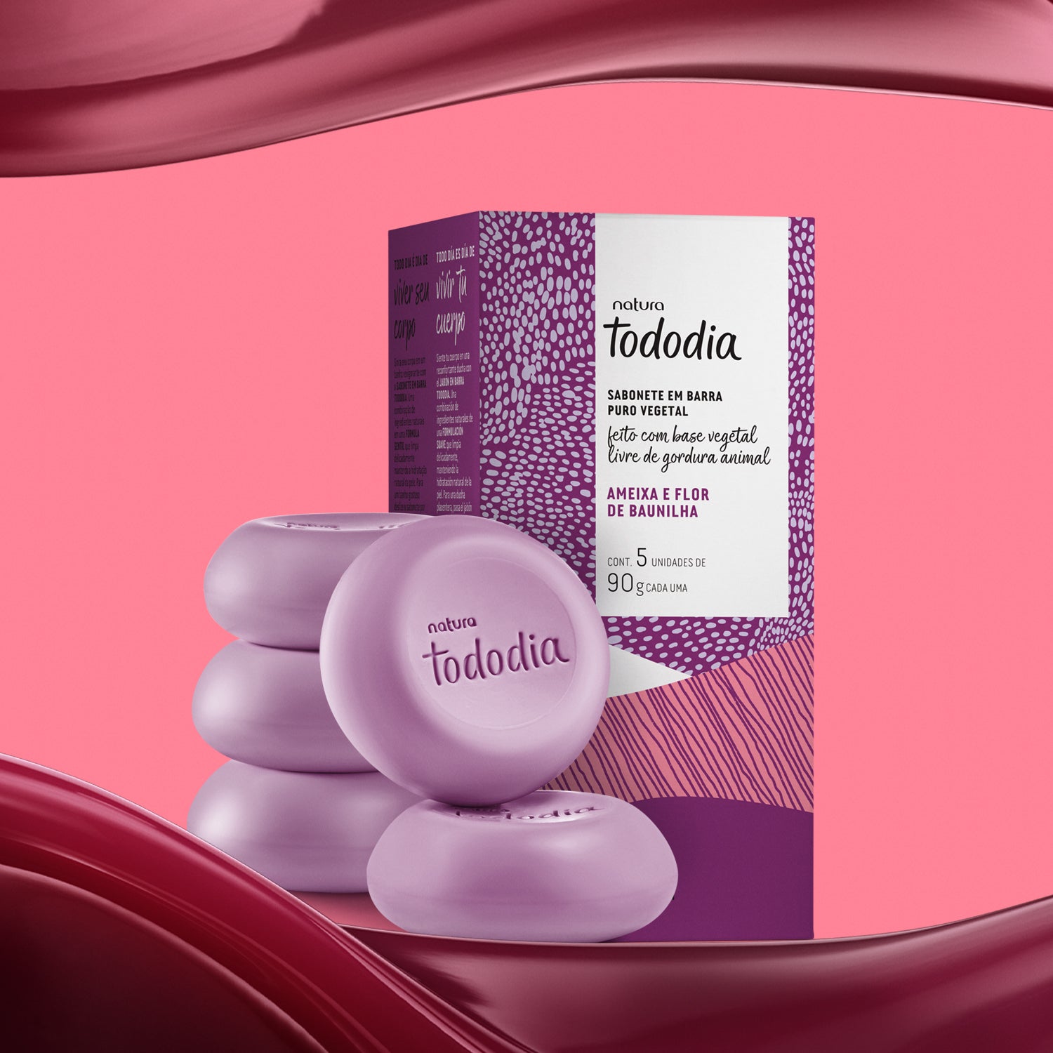 Sabonete Natura Tododia Ameixa e Flor de Baunilha - 5 x 90g