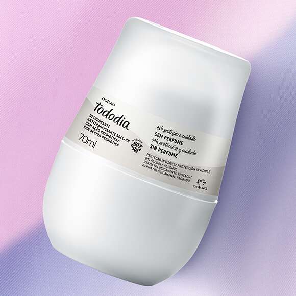 Desodorante Antitranspirante Roll-On Tododia Sem Perfume 70ml Natura - 48h