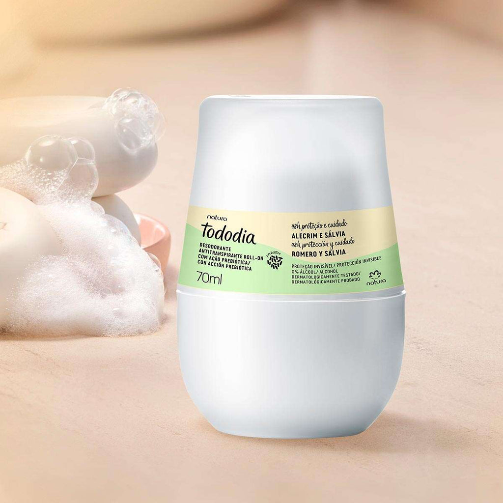 Natura Tododia Desodorante Antitranspirante Roll-On Invisível Alecrim e Sálvia 70ml