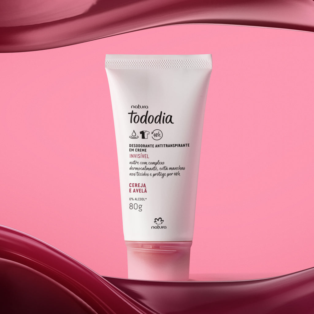 Natura Tododia Desodorante Antitranspirante Creme Cereja e Avelã 80g
