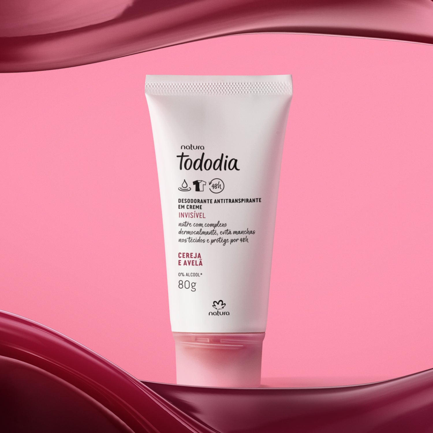 Natura Tododia Desodorante Antitranspirante Creme Cereja e Avelã 80g