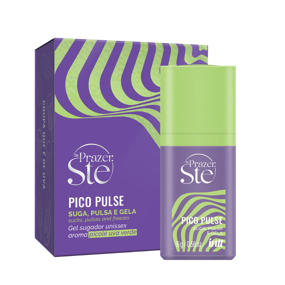Intt Pico Pulse Gel Sugador Picolé Uva Verde 16g caixa e frasco