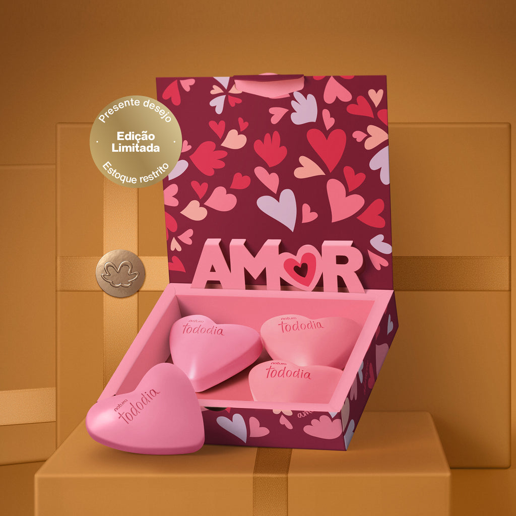 Natura Tododia Kit Presente Sabonetes Corações 4 Barras