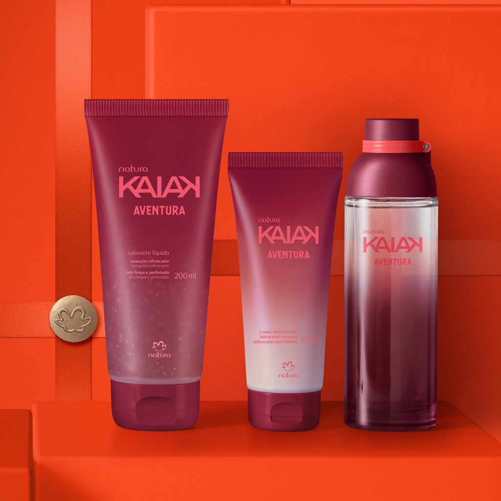 Natura Kit Presente Kaiak Aventura Feminino Deo Colônia 100ml + Hidratante 100ml + Sabonete Líquido 200ml