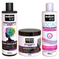 Kit Permanente Afro Creme de Relaxamento + Loção Ondulatória + Neutralizante