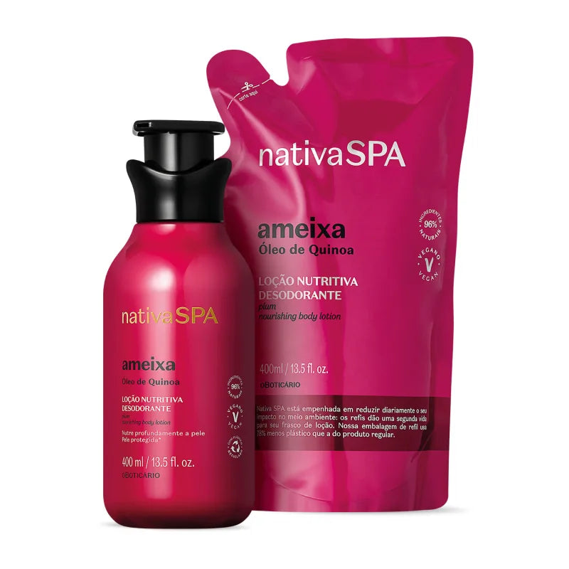 O Boticário Nativa SPA Ameixa Kit Loção Hidratante 400ml + Refil 400ml