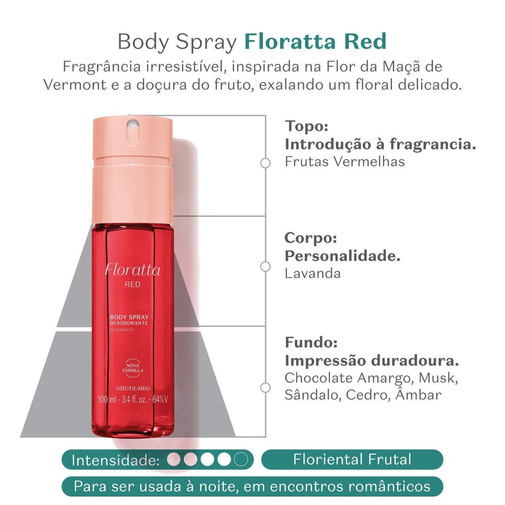 O Boticário Floratta Red Body Spray Feminino 100ml