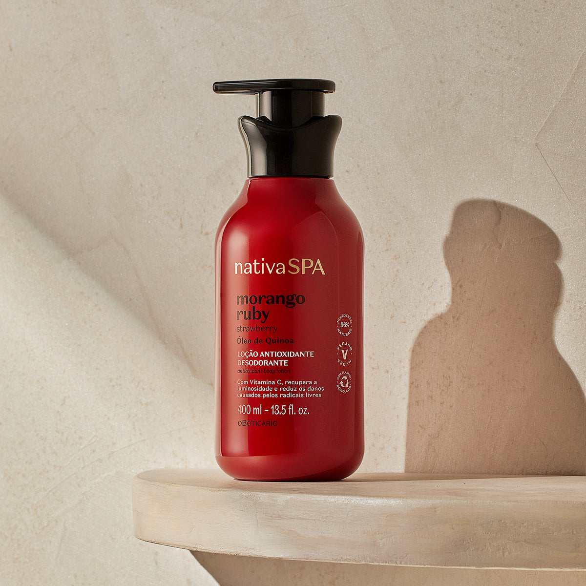 O Boticário Nativa SPA Morango Ruby Loção Corporal 400ml