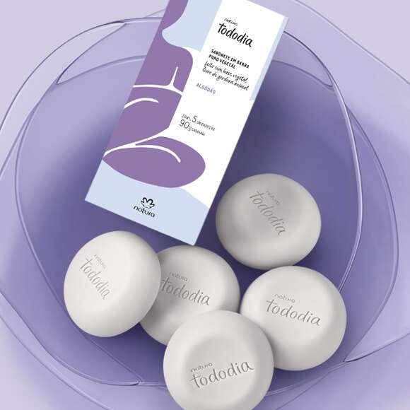 Pastilla de Jabón de Algodón Vegetal Puro Tododia - 5 unidades de 90g