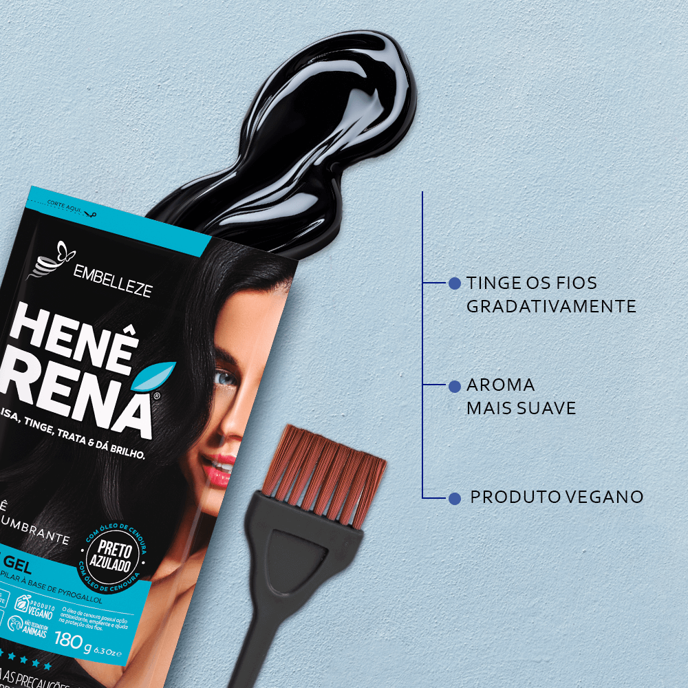 Embelleze Rená Henê Preto Azulado 180g