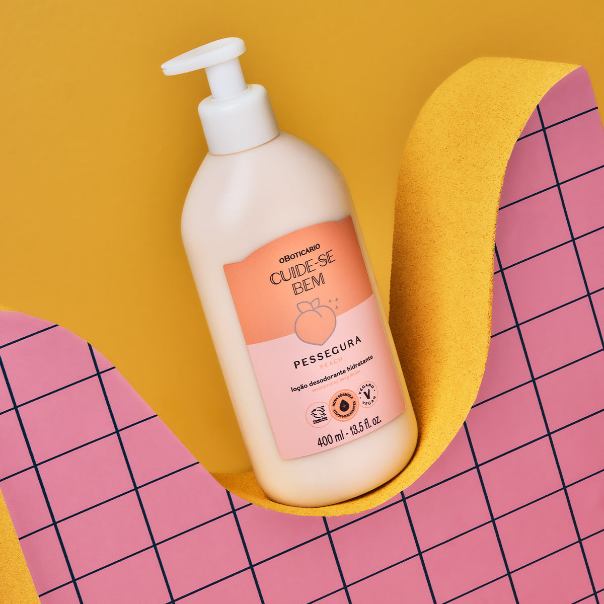 O Boticário Cuide-se Bem Pessegura Loção Hidratante Corporal 400ml - ambientada