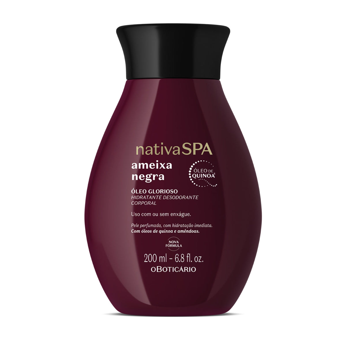 O Boticário Nativa SPA Ameixa Negra Óleo Glorioso Hidratante Corporal 200ml - embalagem frontal