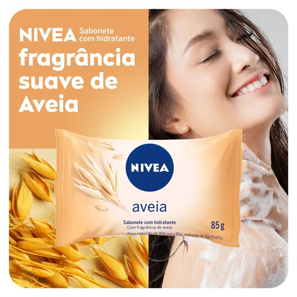 Nivea Sabonete em Barra Hidratante com Aveia Fragrancia de Aveia Embalagem 85g