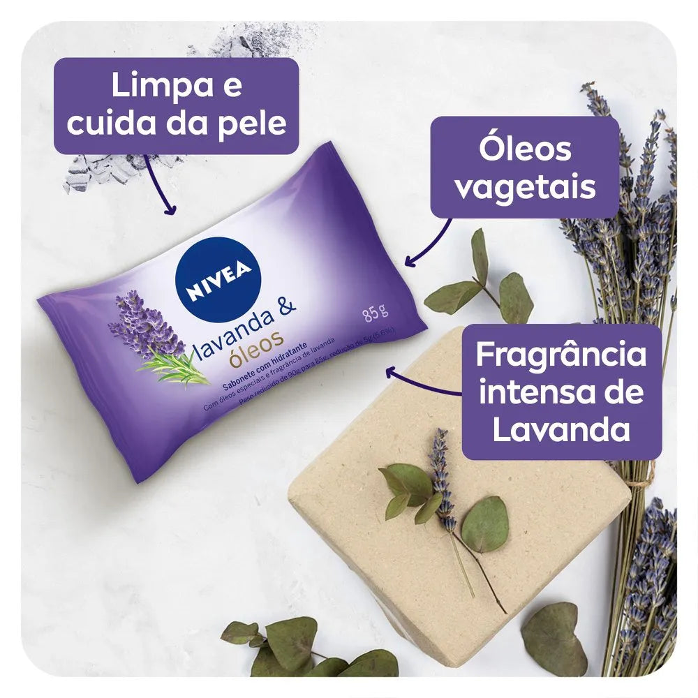 Nivea Sabonete Lavanda Oleos Verso Embalagem Informacoes 85g