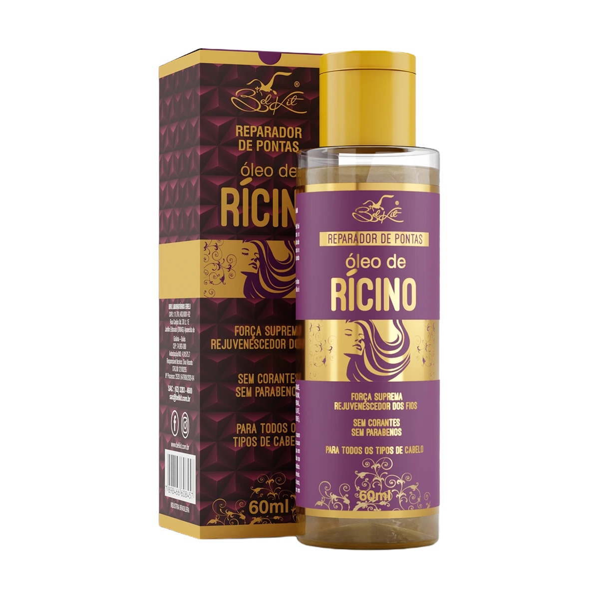 Belkit Reparador de Pontas Óleo de Rícino 60ml frasco e caixa