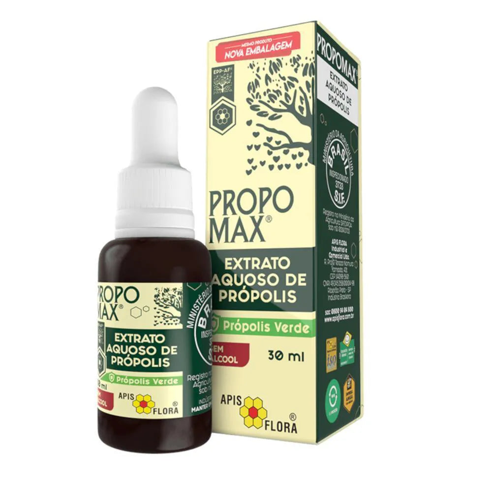 Propomax Extrato de Própolis Verde 30ml frasco e caixa