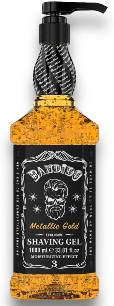 Bandido Shaving Gel 3 Metallic Gold Gel de Barbear Profissional 1000ml