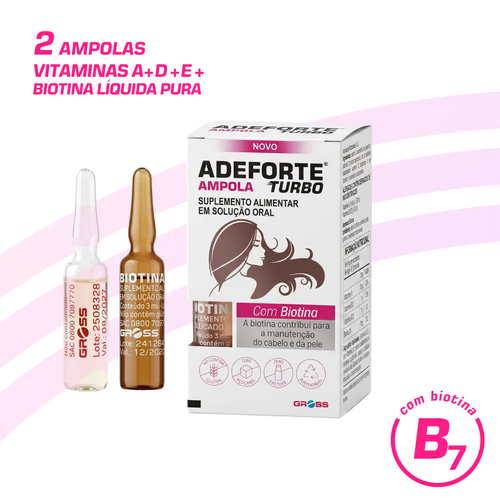 Adeforte Turbo ampolas de vitaminas A, D, E e biotina