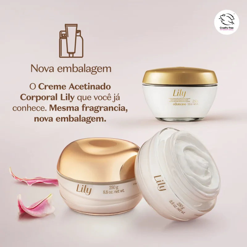 O Boticário Lily Creme Acetinado Hidratante Desodorante Corporal 250g