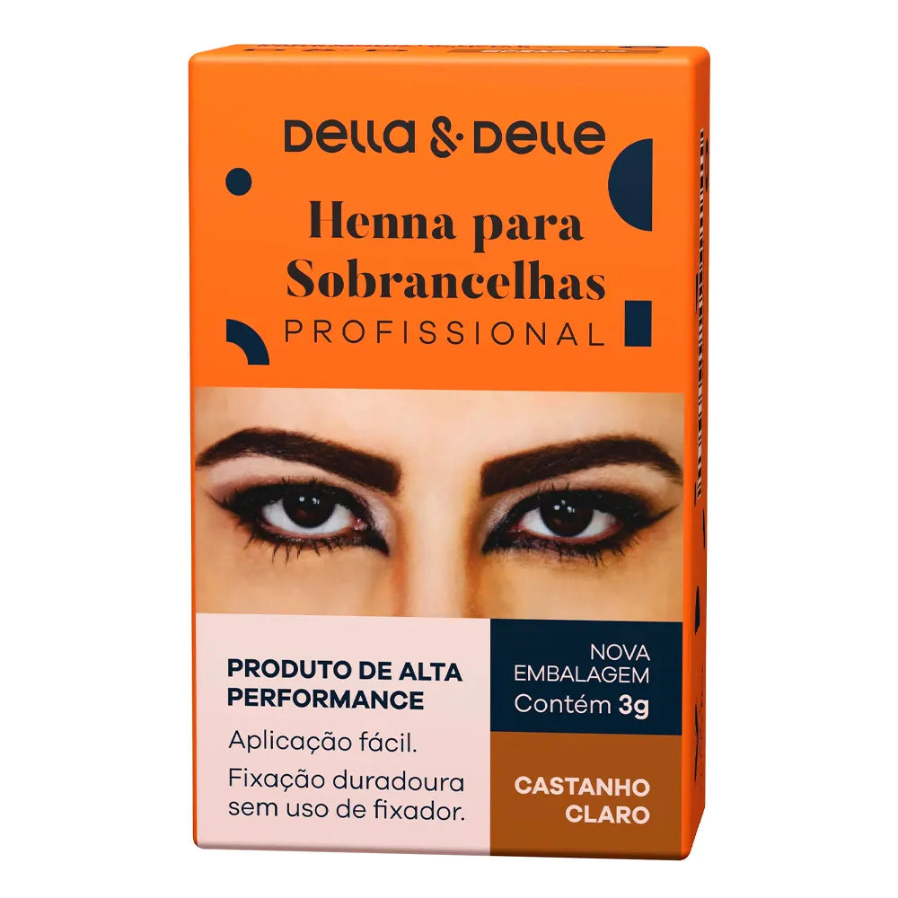 Henna Para Sobrancelha Della E Delle Castanho Claro 1,5g