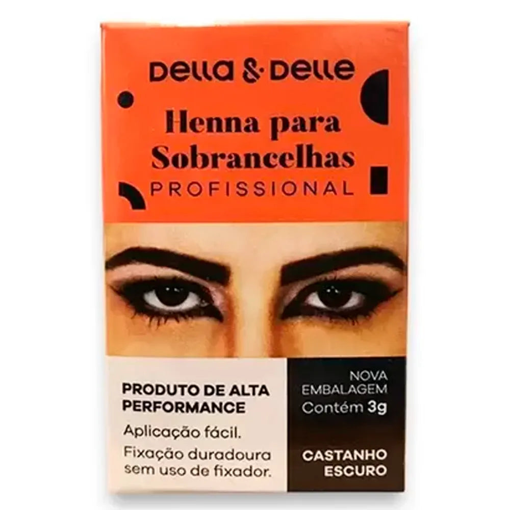 Della & Delle Henna para Sobrancelhas Castanho-Escuro 1,5g