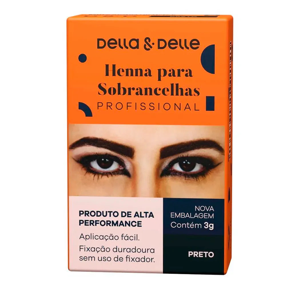 Della & Delle Henna para Sobrancelha Preta 1,5g