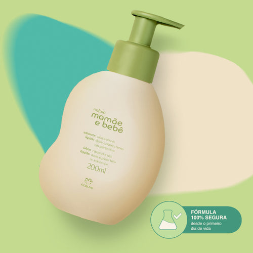 Natura Mamãe e Bebê Sabonete Líquido da Cabeça aos Pés 200ml