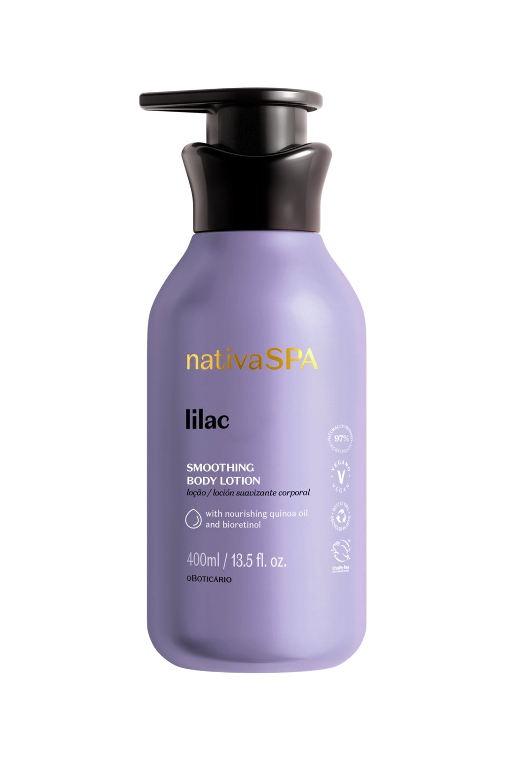 O Boticário Nativa SPA Lilac Loção Renovadora Desodorante Hidratante 400ml