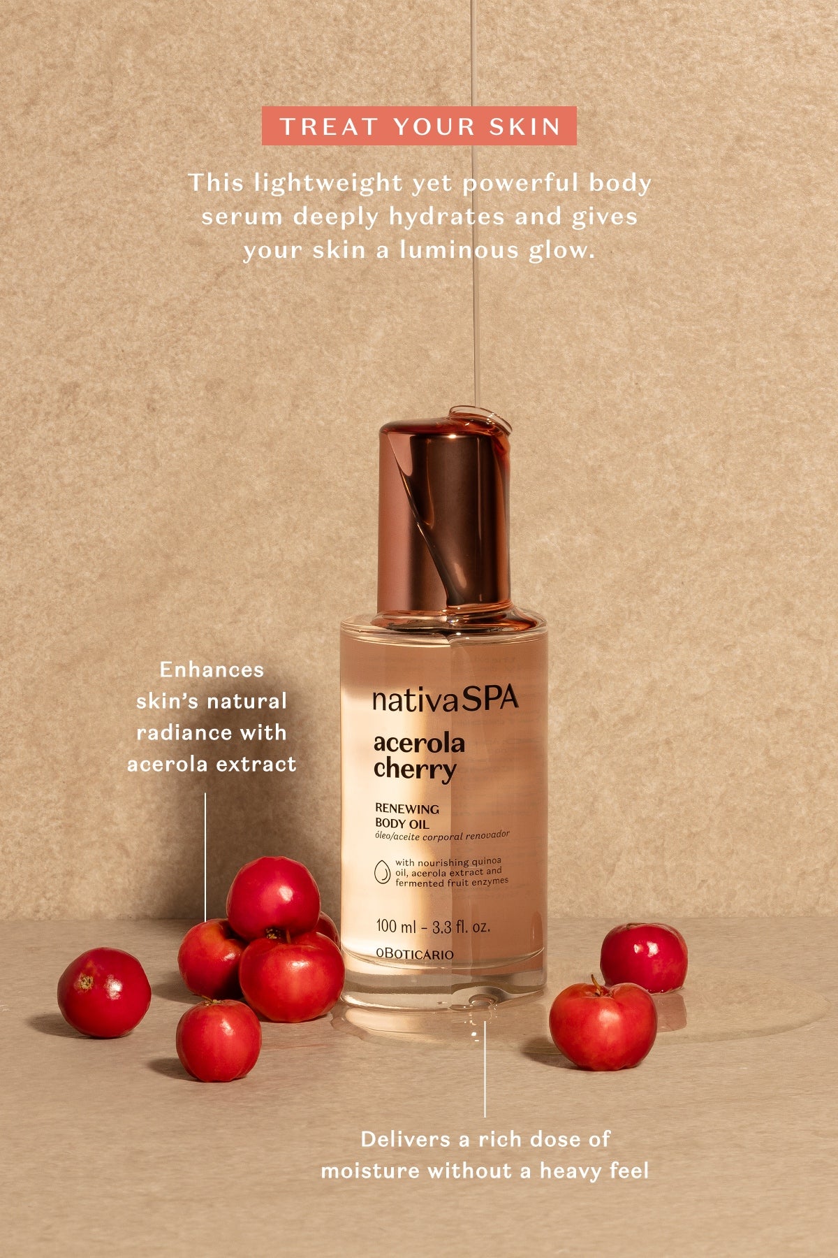 O Boticário Nativa SPA Acerola Cherry Sérum Corporal 100ml