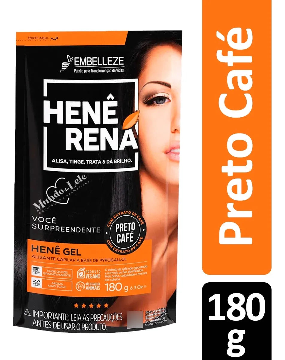 Embelleze Henê Rena - Plancha de pelo negro (180 g)