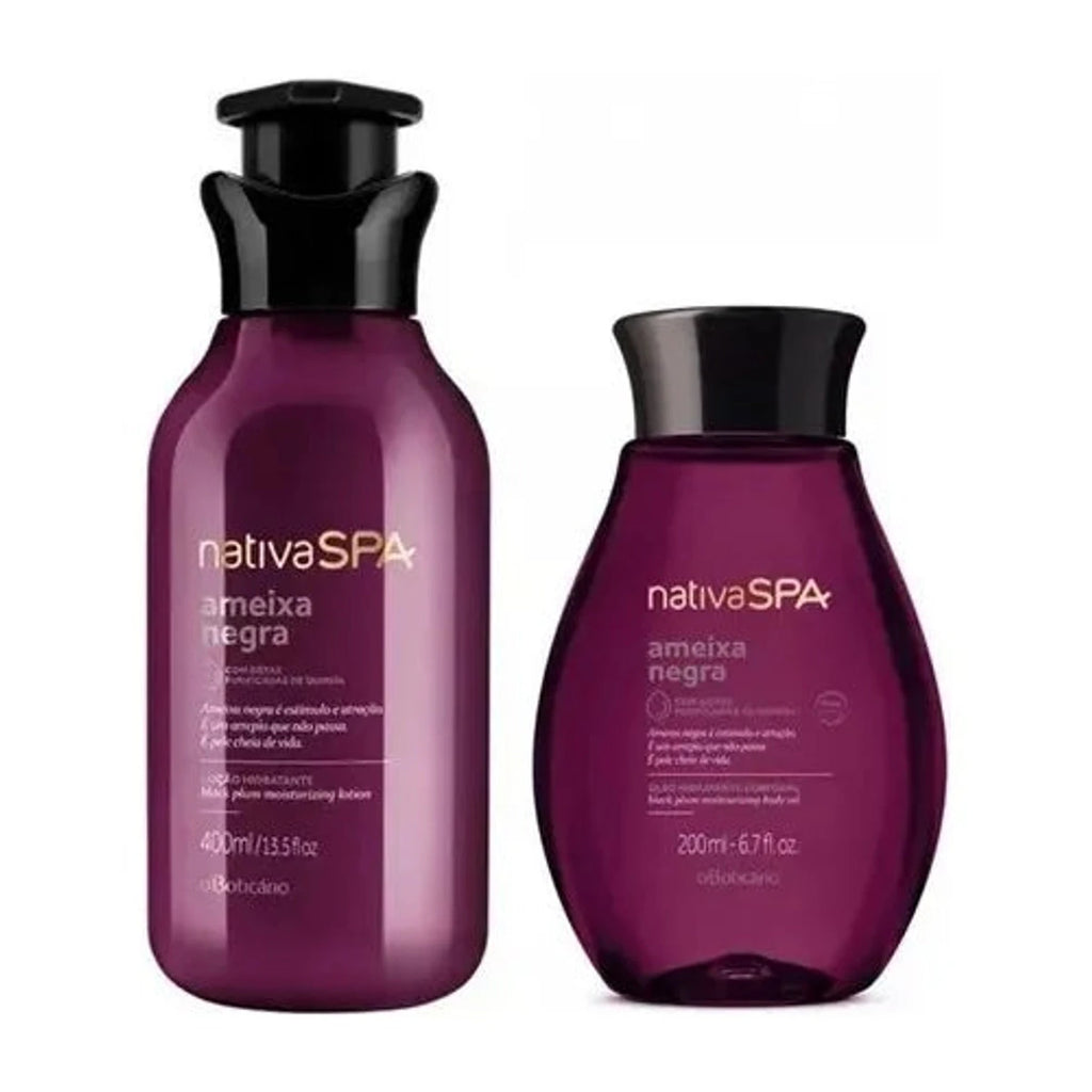 O Boticario Nativa SPA Kit Ameixa Negra Locao Hidratante 400ml e Oleo Corporal 200ml