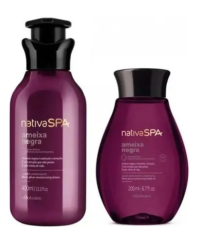 O Boticário Nativa SPA Kit Ameixa Negra Loção Hidratante 400ml + Óleo Corporal 200ml