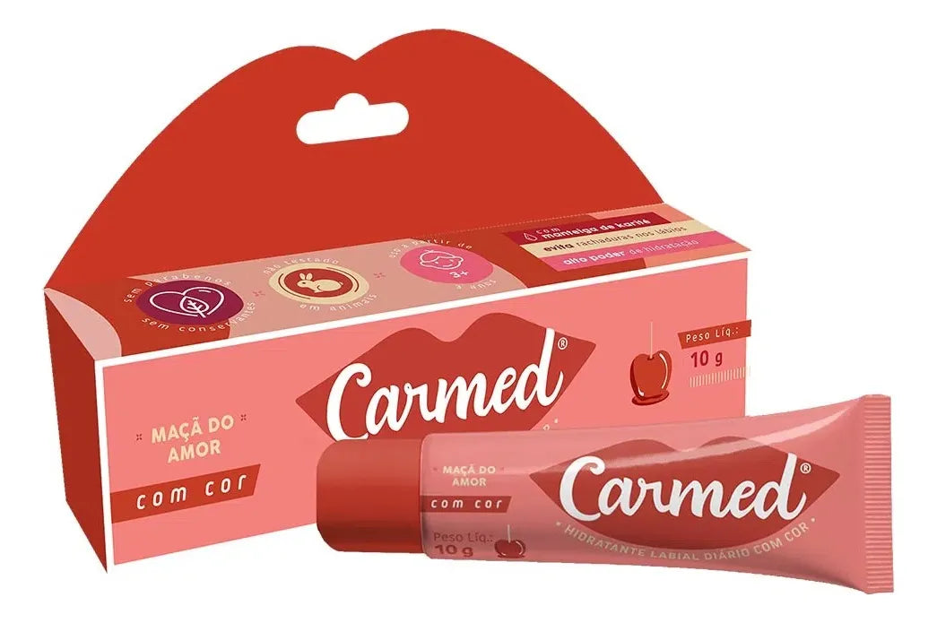 Carmed Hidratante Labial Maçã do Amor com Cor Efeito Gloss 10g