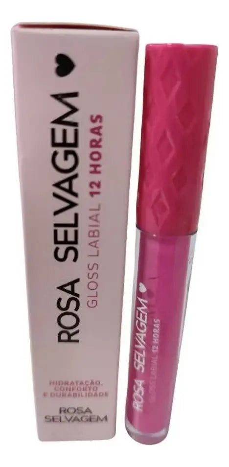 Rosa Selvagem Gloss Labial Rosa 5ml - bisnaga e caixa