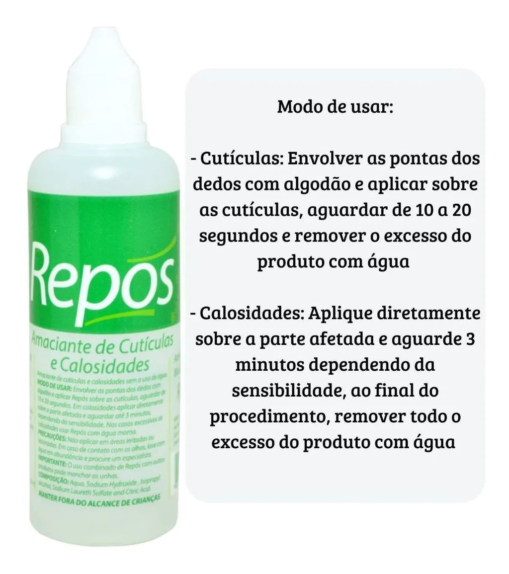 Kit Spa Dos Pés Amaciante Para Cutículas E Calosidades Repos
