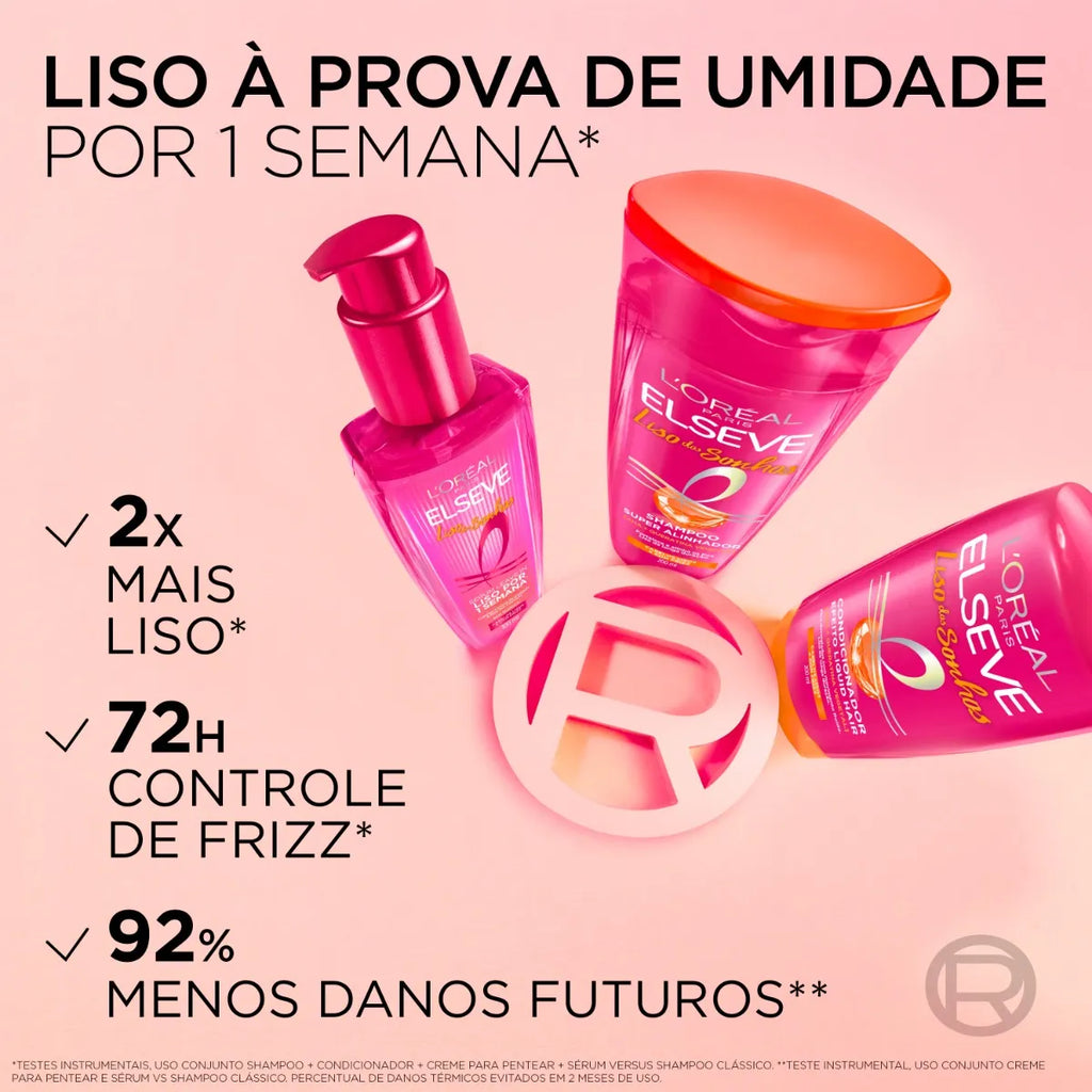 L'Oréal Paris Elseve Liso dos Sonhos Kit Rotina Capilar 3 Produtos