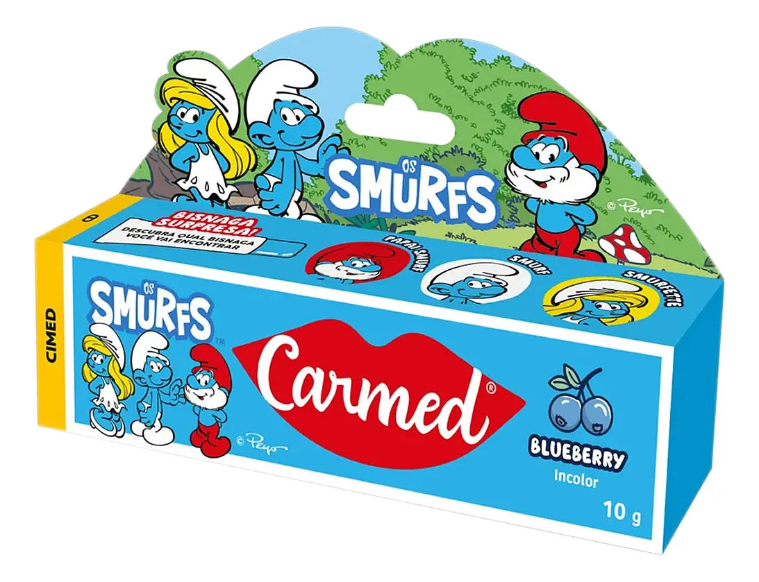 Hidratante Labial Carmed Smurfs - Blueberry 10g