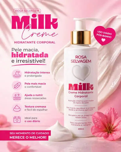 Rosa Selvagem Milk Creme Hidratante Corporal 200ml - benefícios