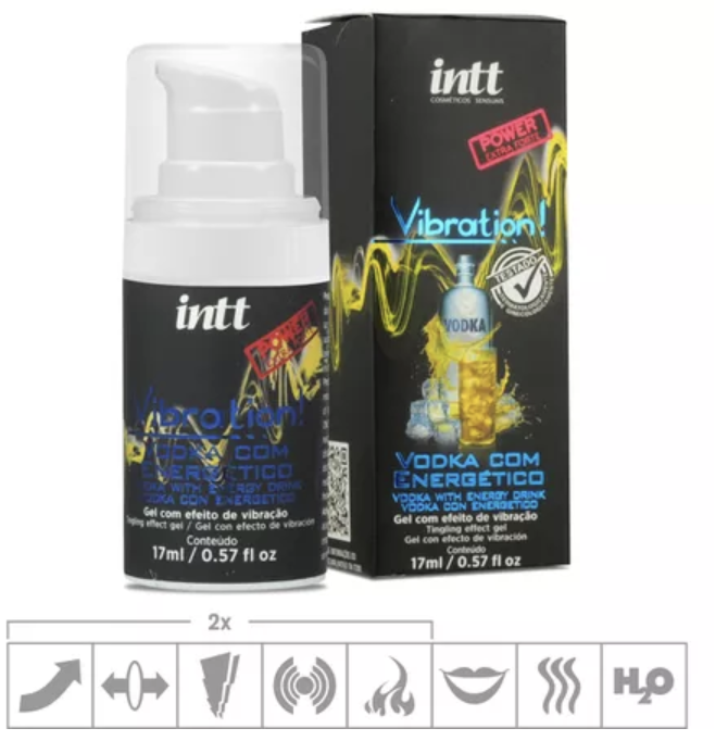 Intt Vibration Power Gel Excitante Unissex Bejável Vodka com Energetico 17ml
