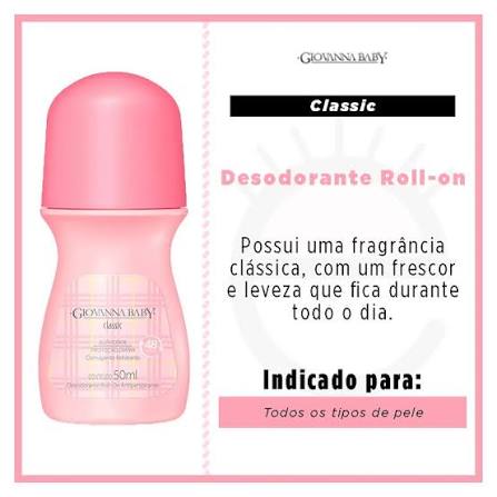 Giovanna Baby Desodorante Antitranspirante Roll On Rosa Feminino 50ml