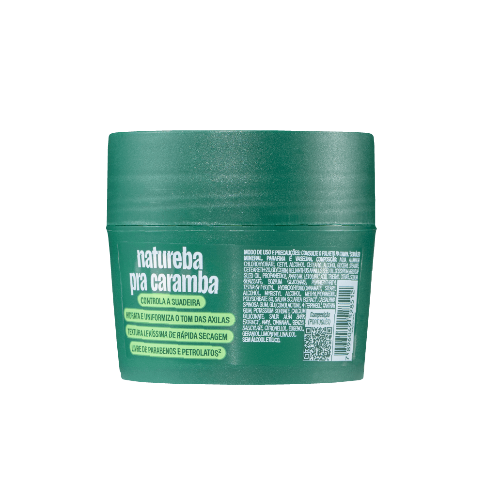 Herbíssimo Desodorante Creme Tradicional 55g - verso da embalagem