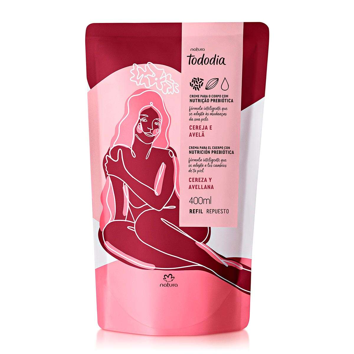 Tododia Refil Hidratante Corporal Cereja e Avelã Tododia 400ml
